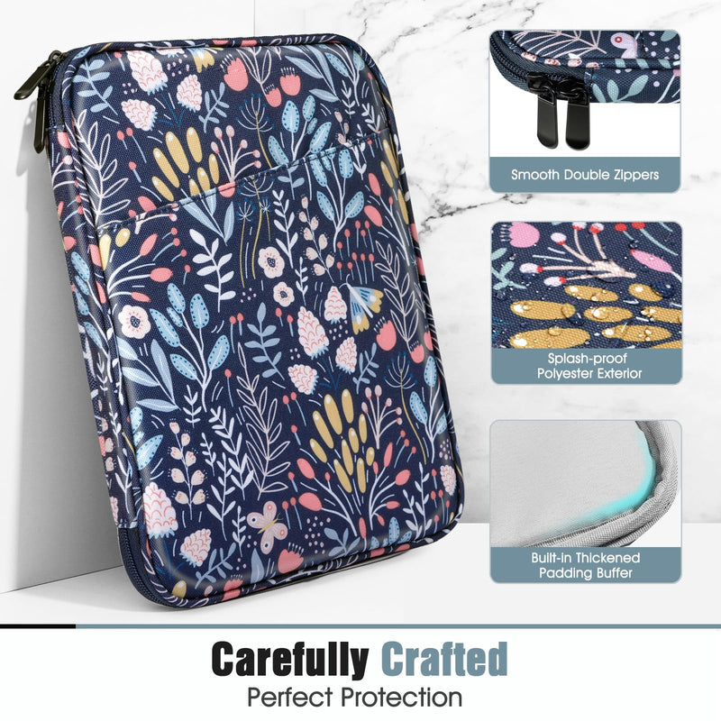 TiMOVO 8-9 Inch Tablet Sleeve Case Compatible with iPad Mini 6, iPad Mini 5/4/3/2/1, Galaxy Tab A7 Lite 8.7/Tab A 8.0/Tab A 8.4, Fire HD 8 & 8 Plus 2020, Portable Protective Bag, Colorful Flower