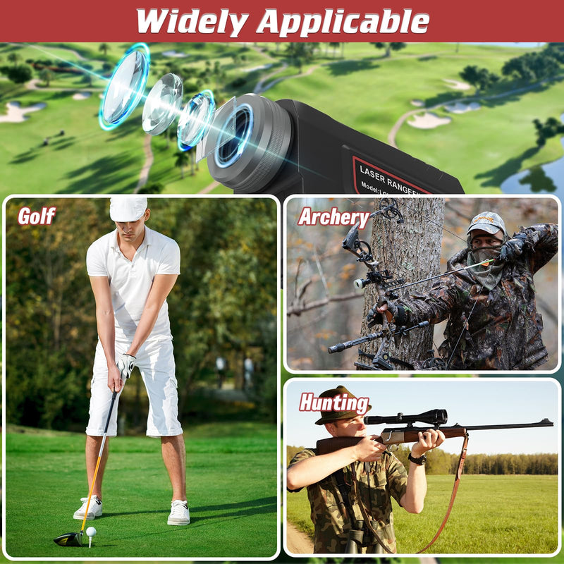 Golf Rangefinder 1300 Yards with Slope, 6X Magnification | Laser Range Finder for Hunter, Flag Lock Vibration & Magnetic, Rechargeable Golf Accessories for Men, Hunting Gifts for Men