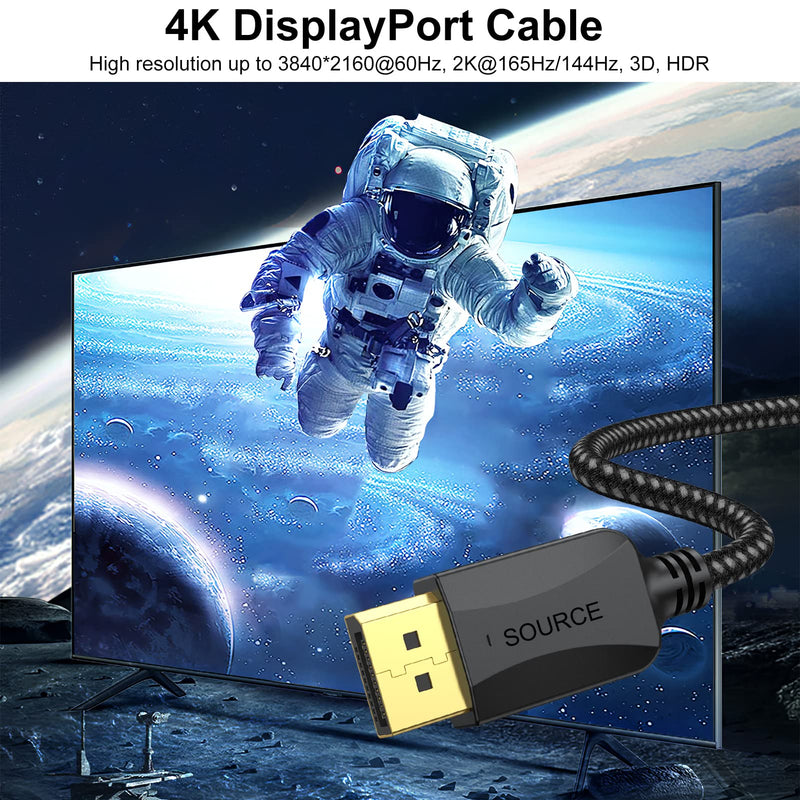 DisplayPort to DisplayPort Cable 3 ft, 10-Pack DP Display Port Cable Adapter Male to Male 4K, 2k@165Hz/ 144Hz for Computer, Docking Station, Monitor and More DisplayPort Cable 3 Feet