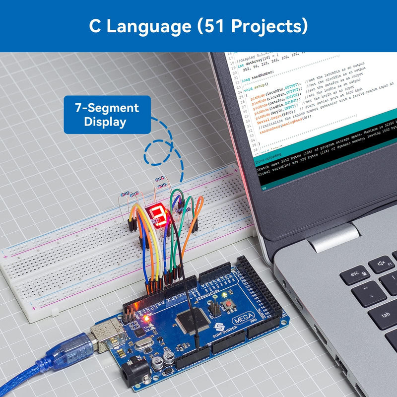 SunFounder Project The Most Complete Electronics Starter Kit Compatible with Arduino Mega 2560 R3 Mega328 Nano, 73 Tutorials Included Vincent Kit