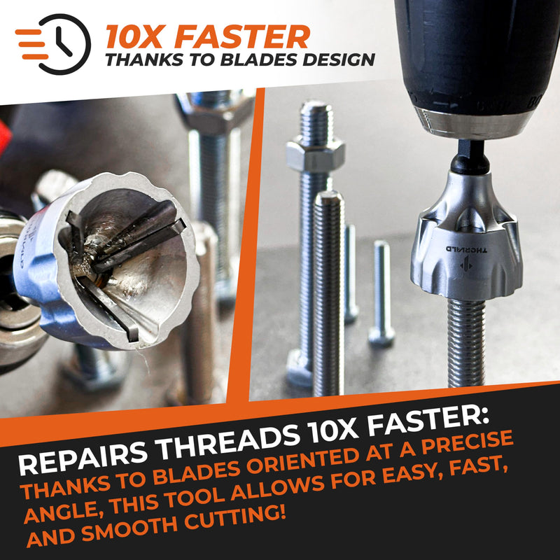 THORVALD 2X Deburring External Chamfer Tool with Tungsten Carbide Blade - Deburr Tool for All Thread, All Metal Rod, Pipe, PVC, 3D Printing - 1/8" to 3/4" Diameter (3~19mm) User Guide + Video Tutorial 2X Deburring tools