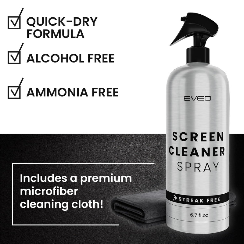 Screen Cleaner Spray - TV Screen Cleaner Spray and Wipe, Computer Screen Cleaner for Electronic Devices: TV, Laptop, iPhone, Ipad, Computer, MacBook- TV Cleaner for Smart TV-Microfiber Cleaning Cloth 1 pack