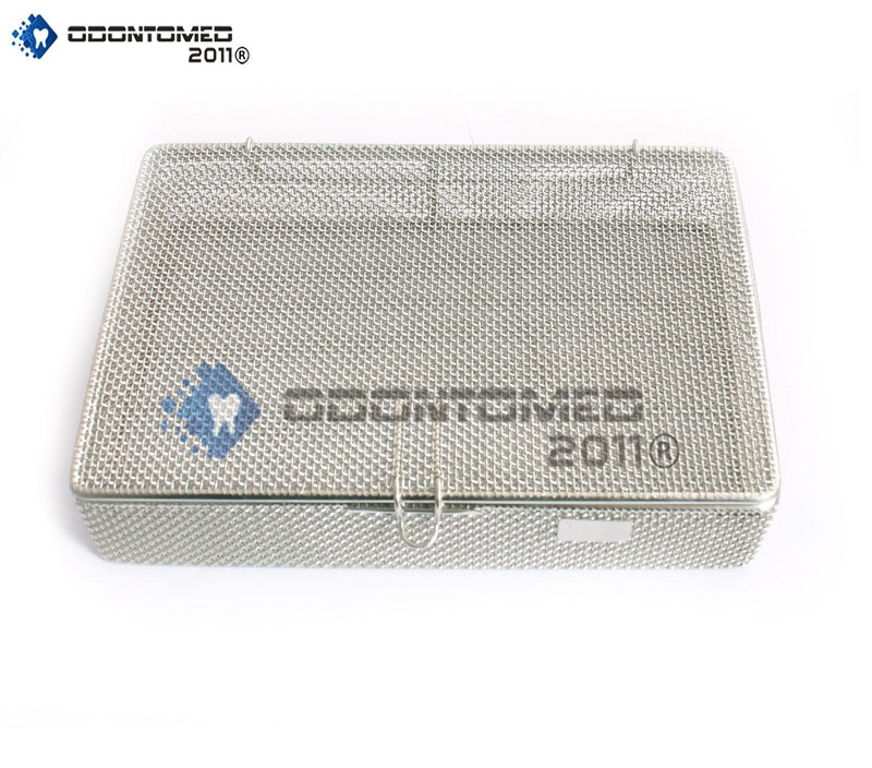 Instrument Tray and Mesh Perforated Baskets Sterilization Tray 9" X 6.25" X 1.5" with Lid Stainless Steel, OD2011-DN-313