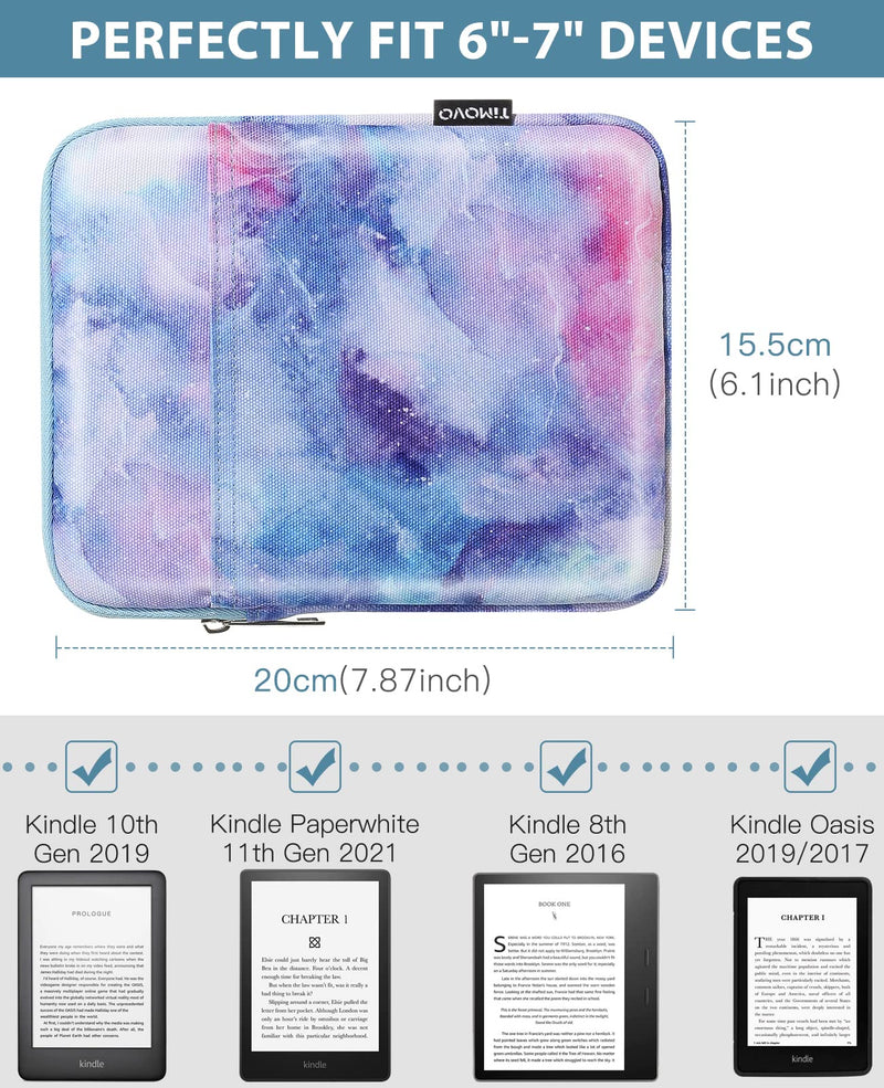 TiMOVO 6-7 Inch Sleeve Case for All-New Kindle 2022/10th Gen 2019 /Kindle Paperwhite 11th Gen 2021/Kindle Oasis E-Reader, Protective Sleeve Case Bag for Kindle (8th Gen, 2016), Dreamy Nebula