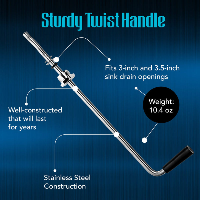 Rotary Twist Drain Handle for Commercial Sink, Controls Drain Stopper, Replaces Old Handles