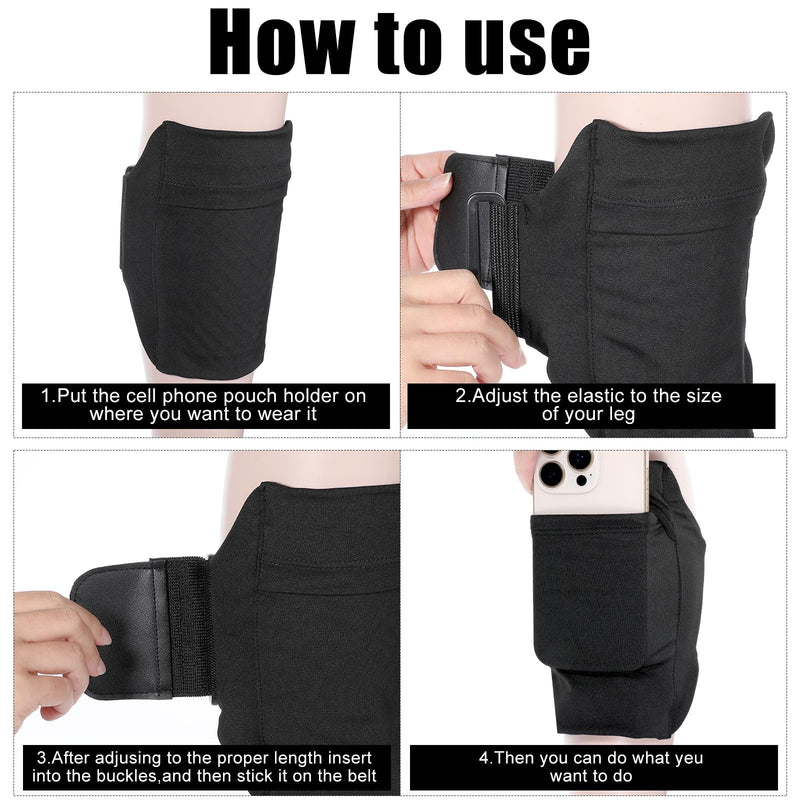 Leg Phone Holder, Cell Phone Leg Straps Ankle Wallet Thigh Holder Wallet Calf Straps Adjustable Arm Pouch Non Slip Sports Armband Storage Bag for Equestrian Jogger Running Workout