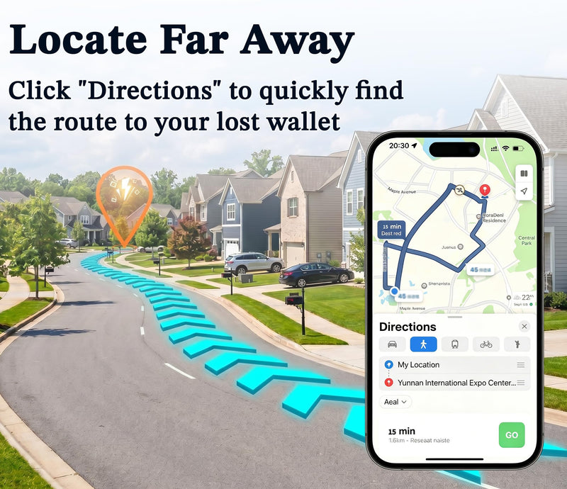 Wallet Tracker Card Compatible with Apple Find My (iOS Only) | Ultra-Slim 0.07 inches, Rechargeable Finder, IP68 Waterproof Tracking Card for Wallets, Luggage, Passport, Purse