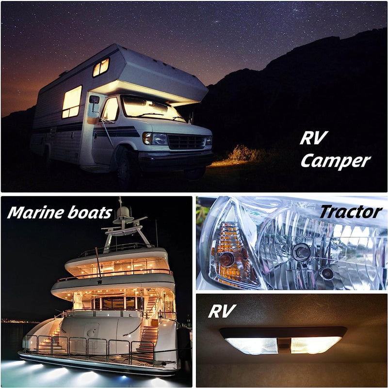 4PCS BA15S LED bulb p21w 12V 24V, 1141 LED Bulb Bayonet Single Contact Base for RV Camper Trailer Boat Trunk Interior Lights, Warm White 3000K