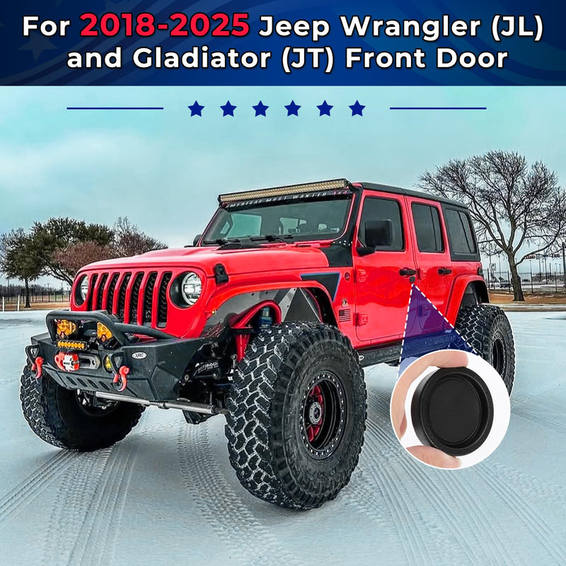 Keyhole Covers Compatible with 2018-2025 Jeep Wrangler JL and Gladiator JT Front Door, Strong Magnet Keyhole Decor Accessories for Door Lock Protection