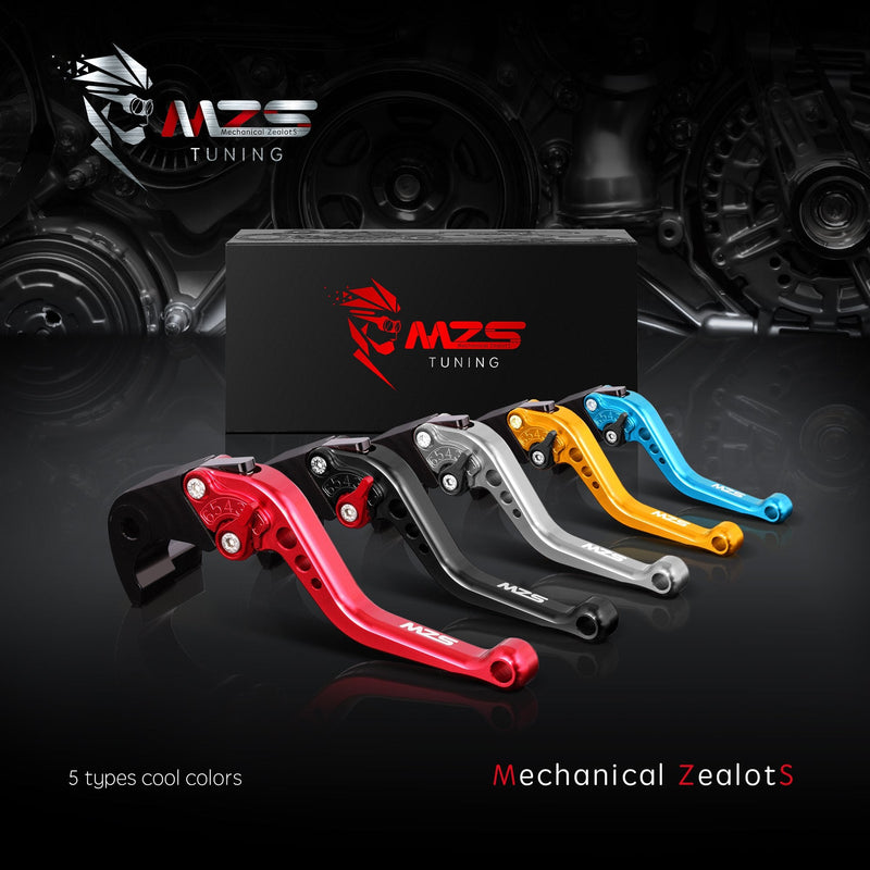 MZS Black Motorcycle Brake Clutch Levers Adjustable Short Compatible with GROM MSX125 14-25 | CBR250R 11-15 | CBR300R CB300F 14-22 | CB300R 18-24 | CBR500R CB500F CB500X 13-21 | Monkey 18-24 GROM/CBR250R/CBR300R/CBR500R/CB500F