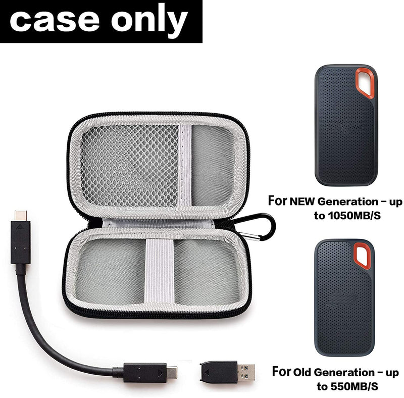 Hard Case Compatible with SanDisk 500GB/ 1TB/ 2TB/ 4TB Extreme Portable SSD, Case Compatible with Samsung T7/ for T7 Touch Portable SSD - 1TB, 2TB, 500GB USB 3.2 External Solid State Drive