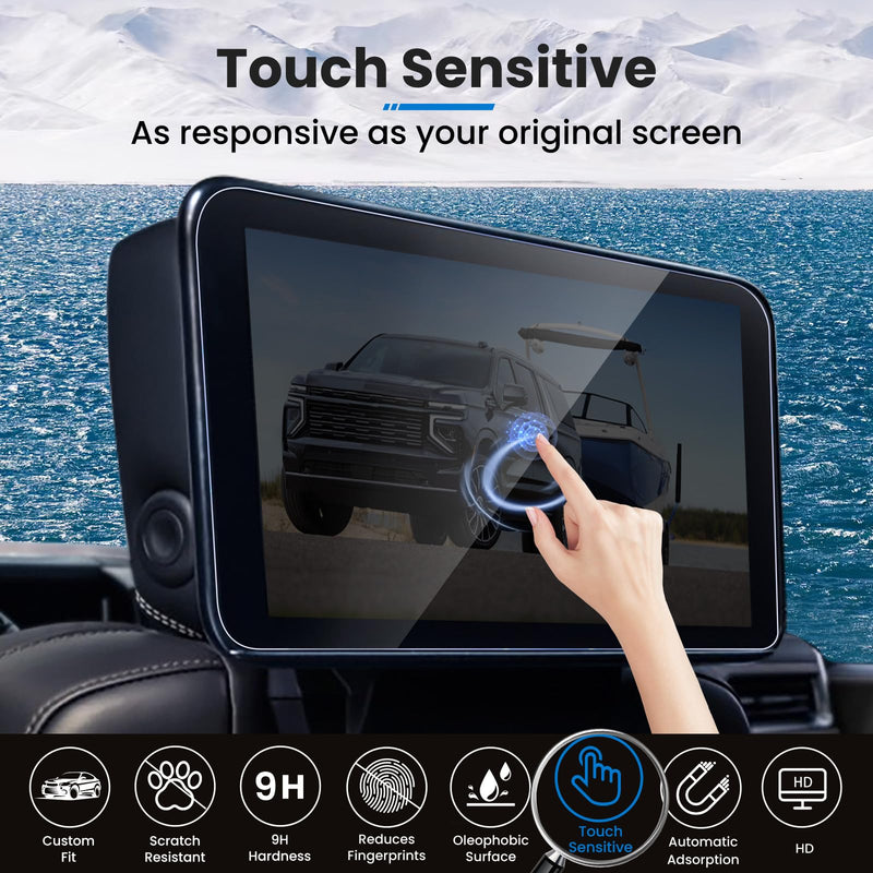 2PACK 2026 2025 Tahoe Suburban Screen Protector Tempered Glass (Rear-seat 12.6-inch Displays) for 2021-2025 2026 Chevy Tahoe Suburban Rear-Seat Media DVD Touchscreen Accessories 12.6in