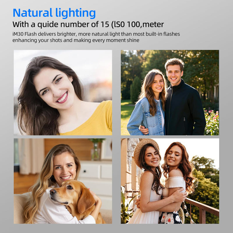 Godox Mini Flash Camera Flash Speedlite for Sony ZV1/ZV-E10, Canon, Nikon, Fuji & Ricoh GR3 GN15, 7-Level Power Adjustment, 230 Flashes with Cameras with Single-Contact Hotshoe and Diffuser square 2.4