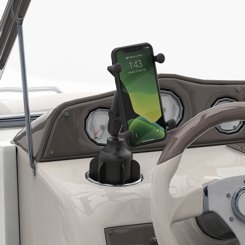 RAM MOUNTS X-Grip Phone Holder with Medium B Size Socket Arm | Medium double socket arm, compatible with RAM Mounts B Size 1" ball components Small Phones