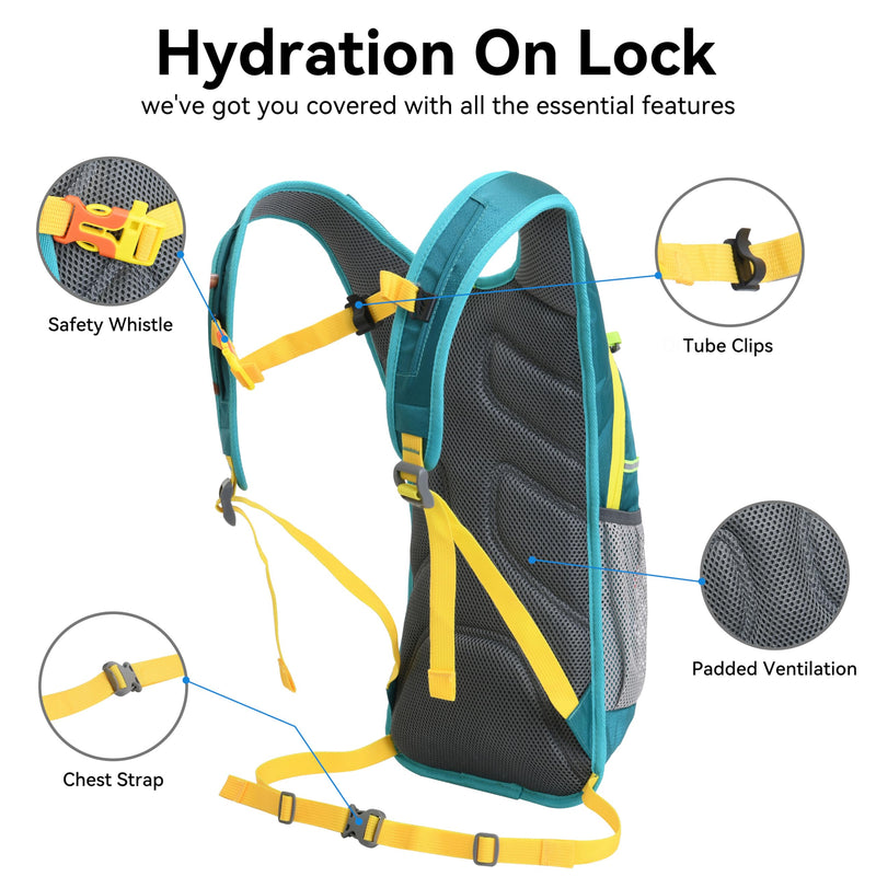  [AUSTRALIA] - Hydration Pack,Hydration Backpack with 2L Hydration Bladder Lightweight Running Water Backpack for Women Men Dark green