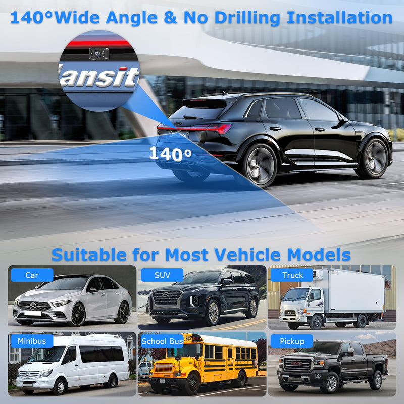 【Stable Image】 1080P Wireless Back Up Camera Systems for Car 5'' Backup Camera for Car 6 LED License Plate Rear View Reverse Camera Truck Trailer RV Pickup Minivan DIY Guide Lines Waterproof