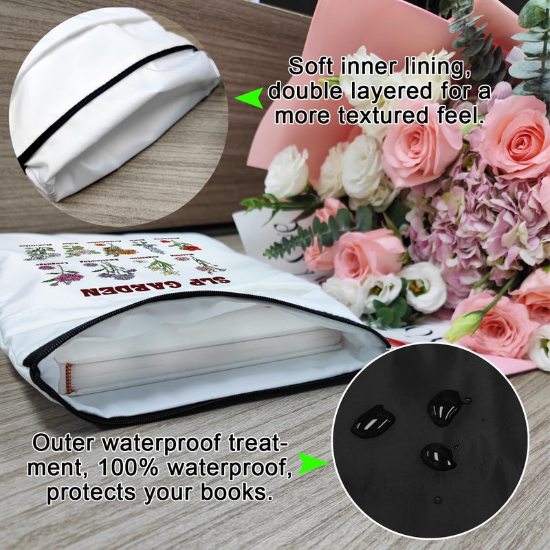 Tale As Old As Time Belle's Book Sleeve, Book Covers with Zipper, Book Lovers, Book Pouch Kindle Protector, Gifts for Women Teacher Librarian Bookworm Bookish (White-C, Large) White-c