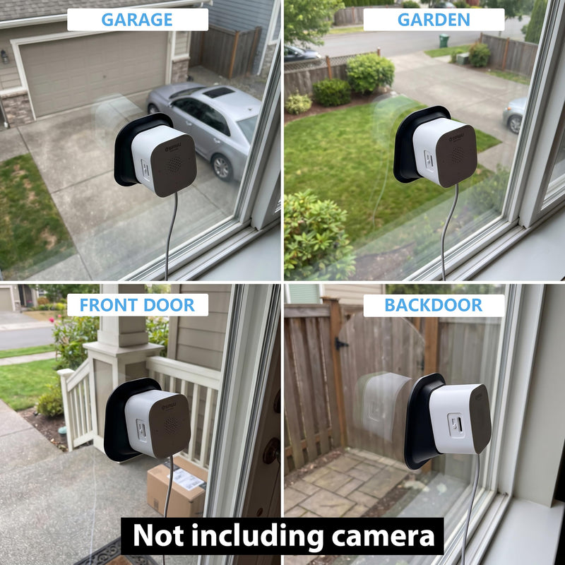 2 Pack Angled Window Camera Mount, 18° Angle Adapter for Most Magnetic Window Security Cameras Viewing Through Glass, Adhesive Glass Mount, 30mm Lens Opening