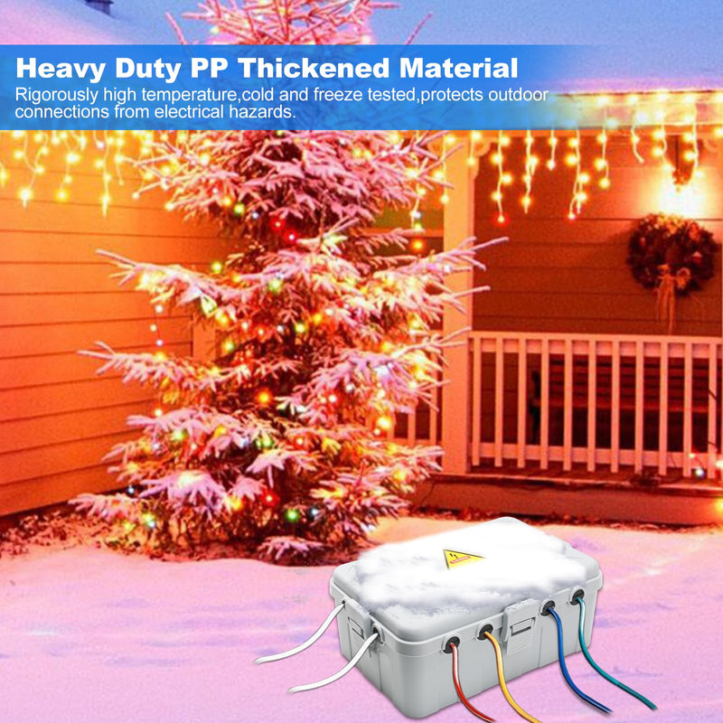 Hrensaw Large Outdoor Electrical Box(12.5x8.5x5inch),IP54 Waterproof Outdoor Outlet Covers,Weatherproof Extension Cord Covers Protect Outlet,Plug,Timer,Power Strip,Holiday Light,Grey Grey