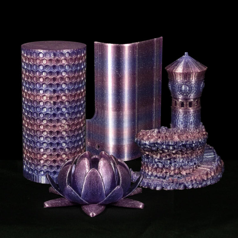 iSANMATE 3D Printer Filament Clear PLA, Multicolor Transparent Transition Glitter Filament, Gradient Purple Blue Multicolor PLA Filament, 3D Printing Filament 1KG/2.2lb, Blue Violet Galactic B- Glitter Blue Violet Galactic