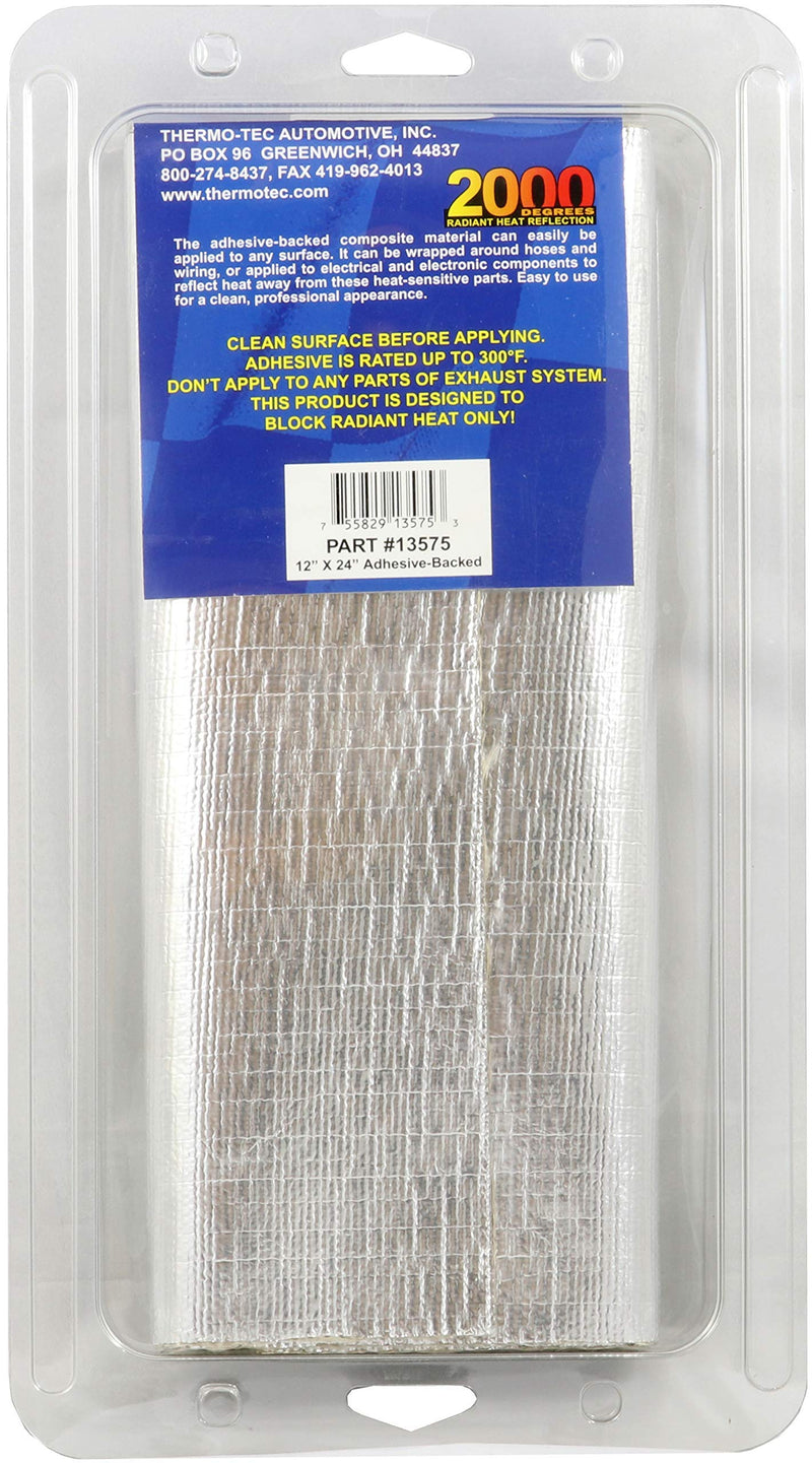Thermo-Tec 13575 Adhesive Backed Aluminized Heat Barrier, 12" x 24" 1