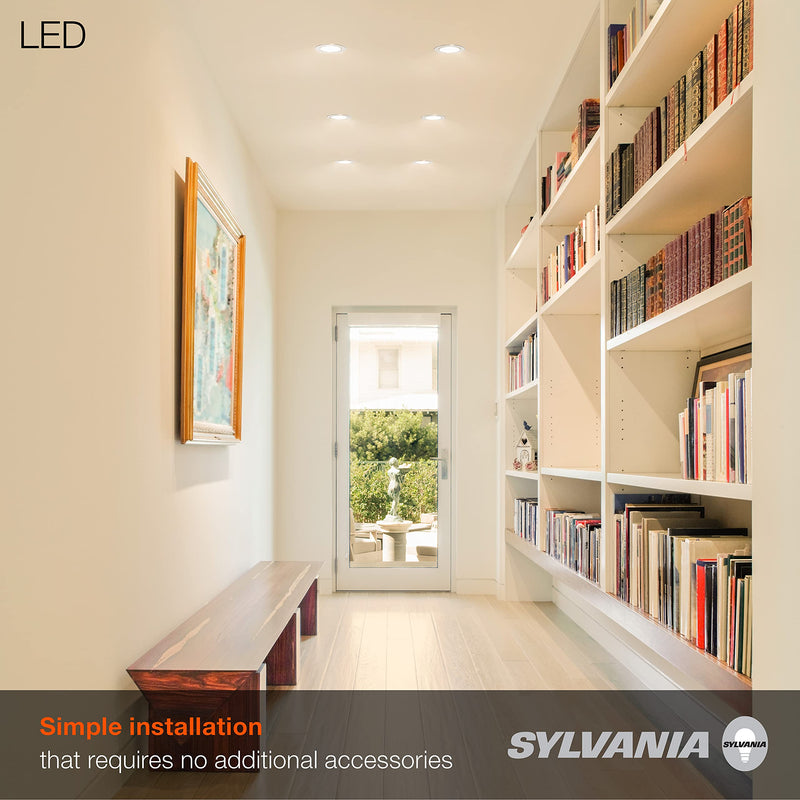 Sylvania 8" Slim Microdisk Recessed LED Downlight Kit, Dimmable, 20W, 5 CCT Color Selectable (2700K/ 3000K/ 3500K/ 4000K/ 5000K), Wet Rated, 90 CRI - 1 Pack (61407) 5cct in One (2700k/3000k/3500k/4000k/5000k) 1 Count (Pack of 1)