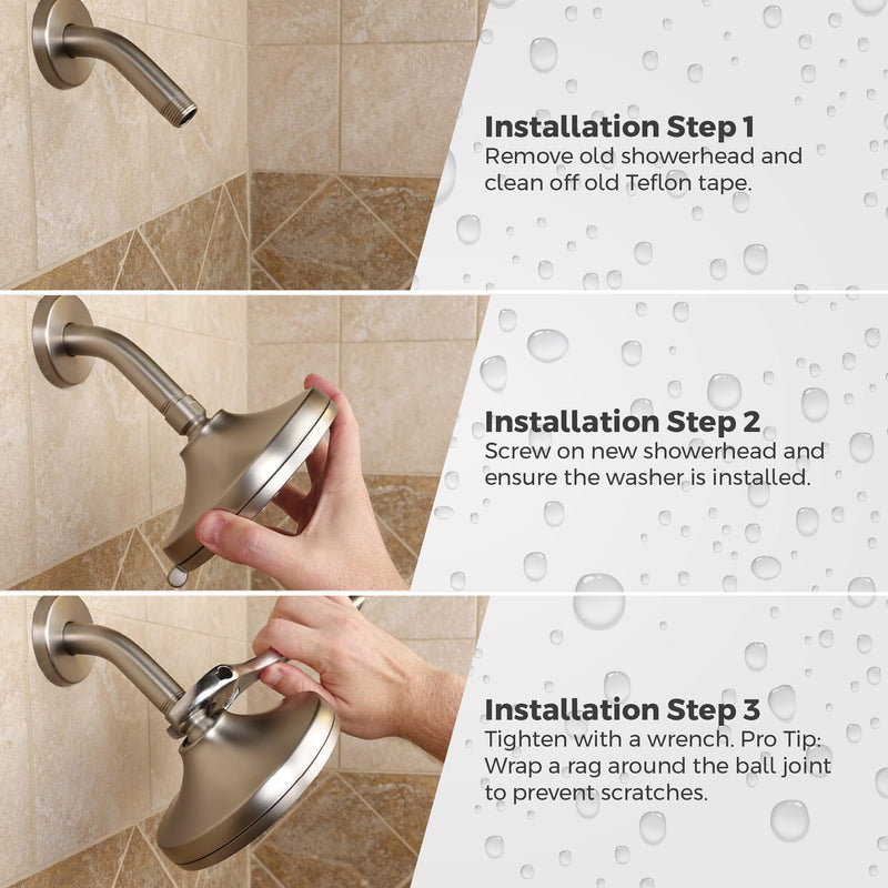 Pfister HydroFuse Shower Head, Shower Arm Not Included, 6-Function, 1.75 GPM, Spot Defense Matte Black Finish, 015WS2HF01SDB