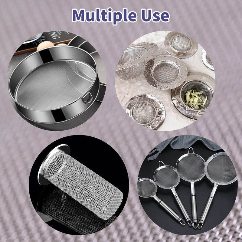 LABALPHA Heavy Duty 304 Stainless Steel Screen, 120 Mesh Stainless Steel Screen 19.6 inch X 8 ft(50cm X 244cm), Wire Diameter 0.09mm, Hard and Heat Resisting