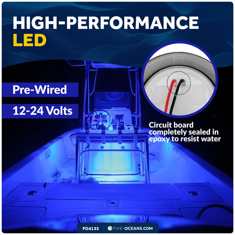 LED Ceiling Light, Round Cockpit, 3", Blue LED - FO4135 1-Pack