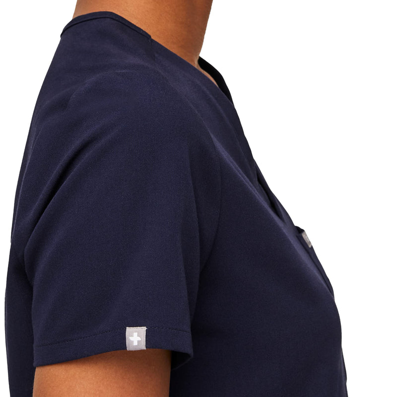 FIGS Catarina One-Pocket Scrub Top for Women — Navy Blue, M