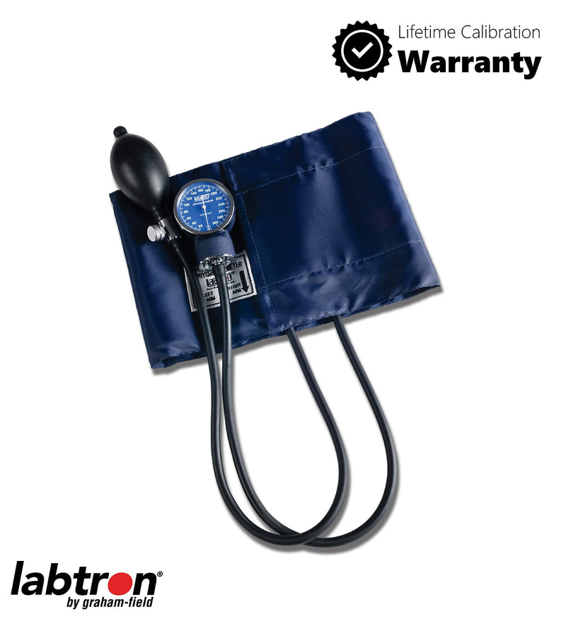 Graham-Field Manual Blood Pressure Monitor – Adult XL Size, Blue BP Cuff with Aneroid Gauge and Carry Case L Adult