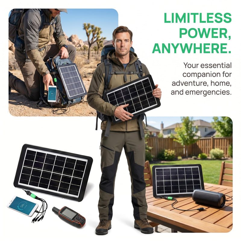 Solar Panel for Camera, 3W Solar Charger Compatible with Ring Spotlight & All-New Stick Up Outdoor Cam Battery, 10ft Long Cable with USB-C to Ring Barrel Plug Adapter (Black)