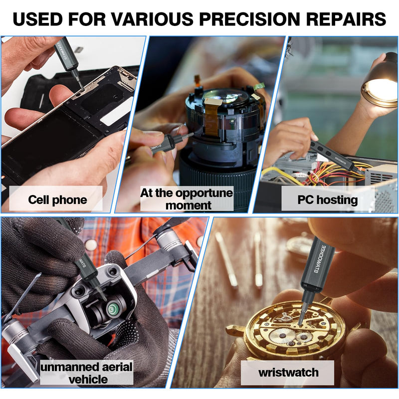 68 in 1 Mini Electric Screwdriver, Precision Electric Screwdriver Set with Magnetic Bits, Rechargeable Portable Screwdrivers - Cordless Power Repair Tool Kit for PCs and Electronics