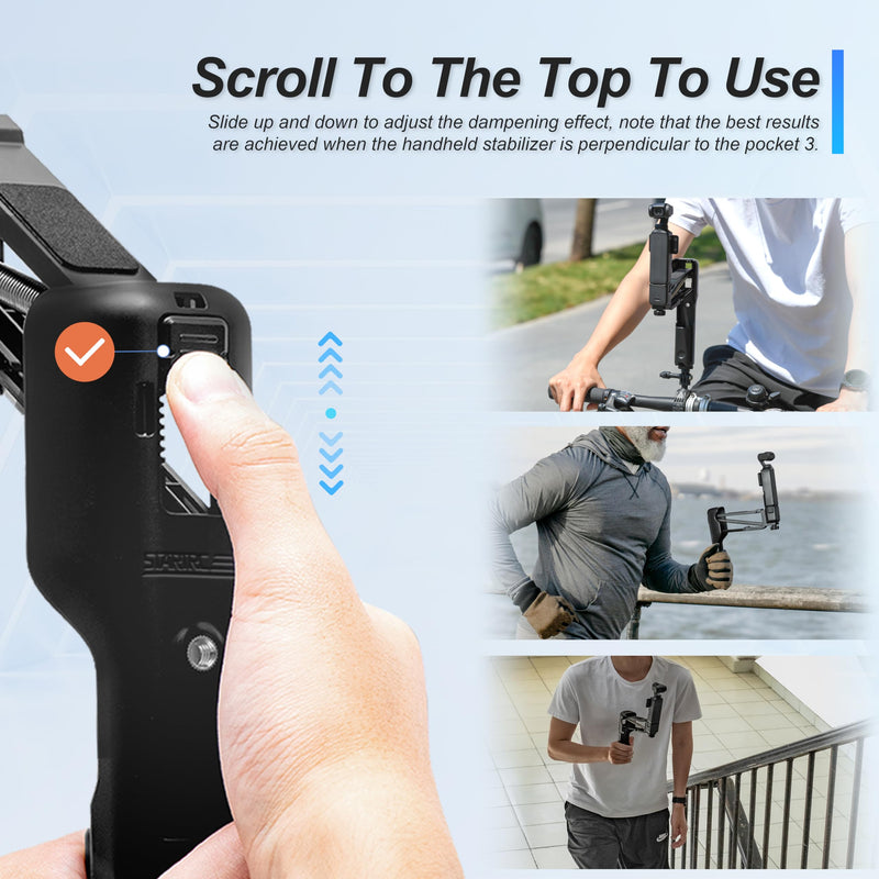 STARTRC OSMO Pocket 3 Handheld Stabilizer, Mini Z-Axis Anti-Shake Handle Grip Holder Storage Protective Case for DJI Osmo Pocket 3 Creator Combo Accessories for Camera Vlog Live Shooting Video