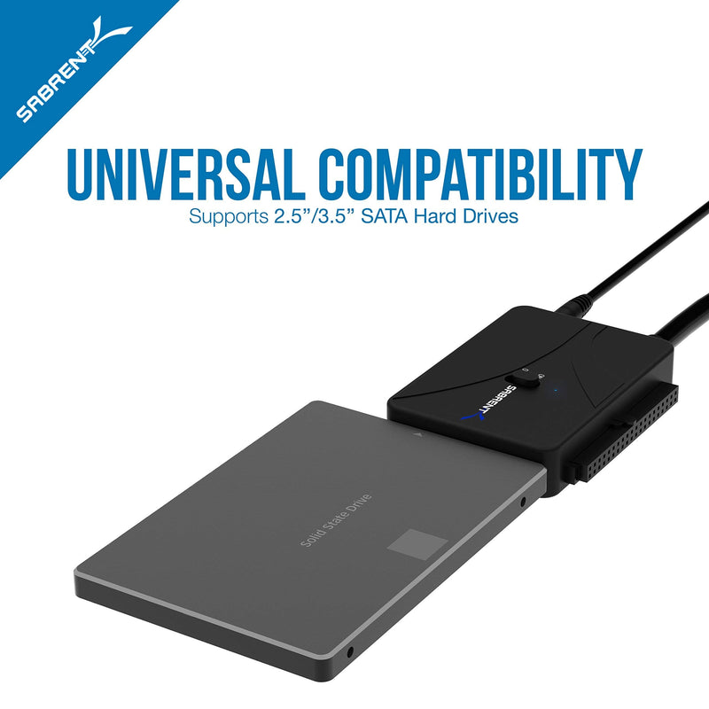 3 Port Aluminum Mini USB 3.0 Hub [90°/180° Degree Rotatable]+ USB 3.0 to SSD/SATA/IDE 2.5/3.5/5.25-INCH Hard Drive Converter with UL Power Supply