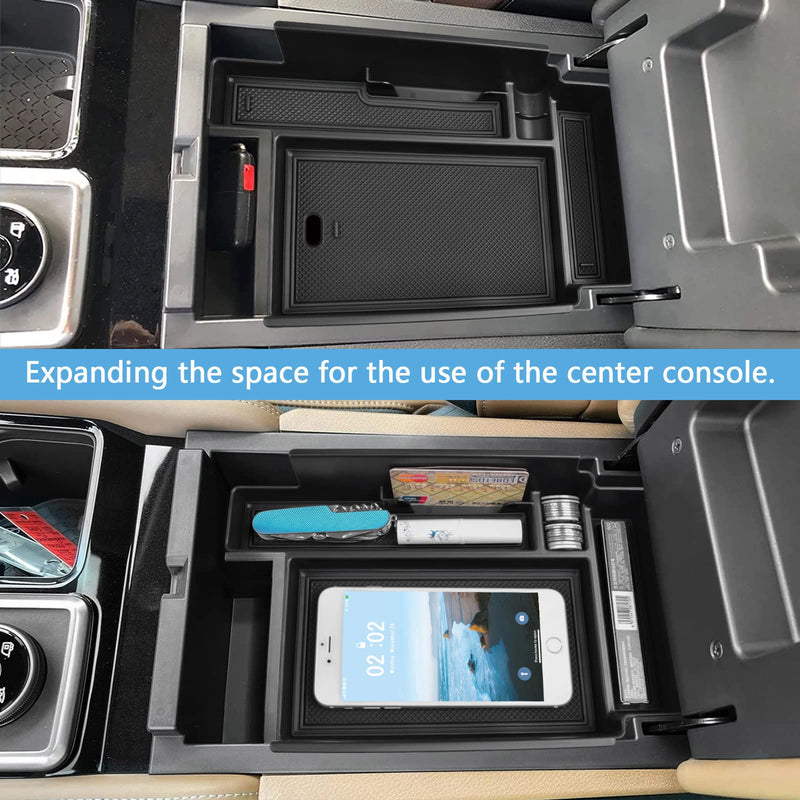 EDBETOS Center Console Organizer Tray Compatible with Nissan Pathfinder Accessories 2022 2023 2024 2025 R53 Interior Secondary Armrest Storage Glove Box Divider ABS Material, Black Trim