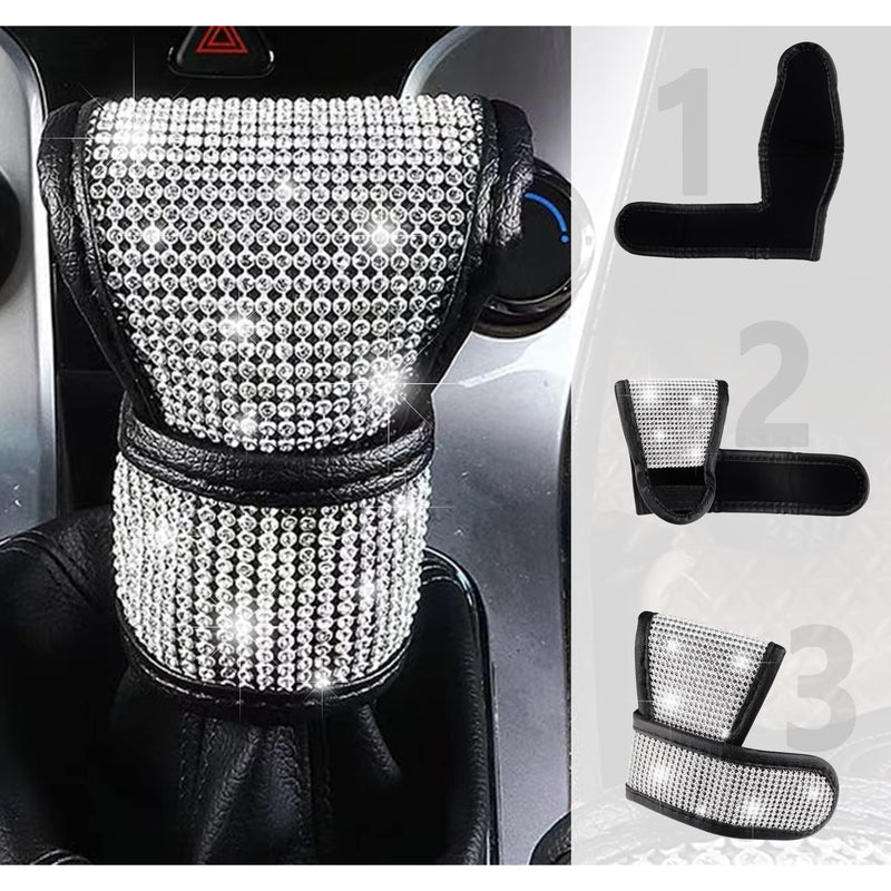 Crystal Auto Gear Shift Cover Bling Car Accessories,Universal Car Knob Gear Stick Protector from Scratching with Rhinestone Covers Car Decor Accessories for Women(Bling-003)