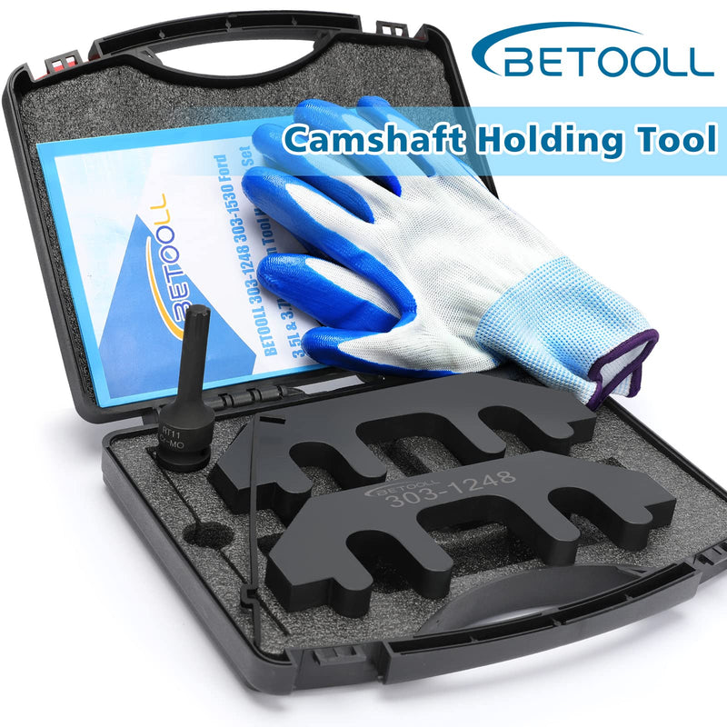BETOOLL Camshaft Holding Tool - Timing Tool Kit - Timing Alignment Holder Tool Compatible with 303-1248 303-1530 Ford 3.5L & 3.7L 4V, with Cylinder Head Screw Removal Socket 303-1248 with socket