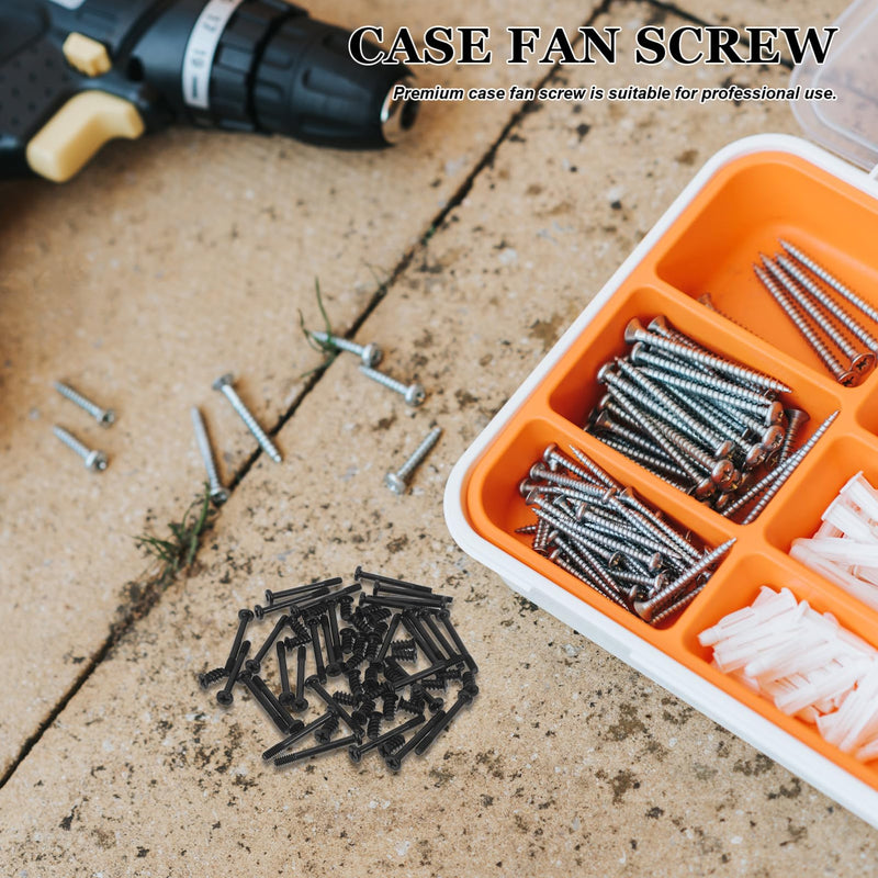 Flat Head Tapping Screws for Case Fans 60pcs Kit Long Short Screws for Pc Chassis Assembly 60 PCS
