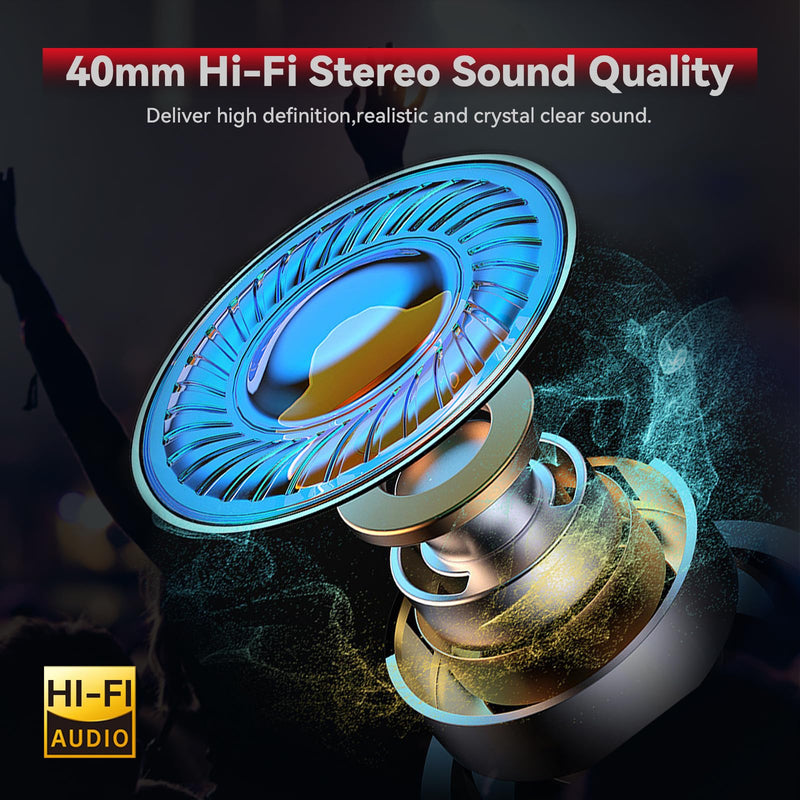 X1 Motorcycle Headphone Helmet Speakers 40mm, 60 Hours of Use | Motorcycle Bluetooth Headset 5.3 for Dirtbike/ATV, fit for full face/open face/modual helmets,Siri/Google voice control