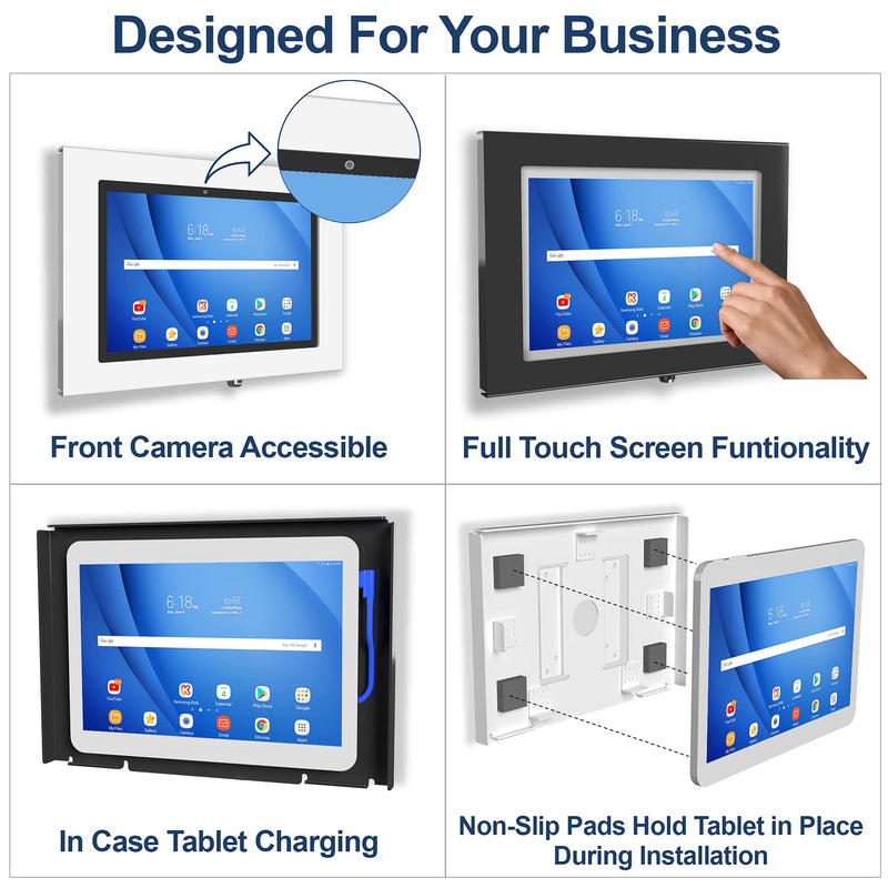 TABcare Locking Anti-Theft Metal Case for Samsung Galaxy TAB A7 10.4" Tablet for Kiosk, POS, Store, Show Display, Time Clock (TAB A7 10.4, Black)