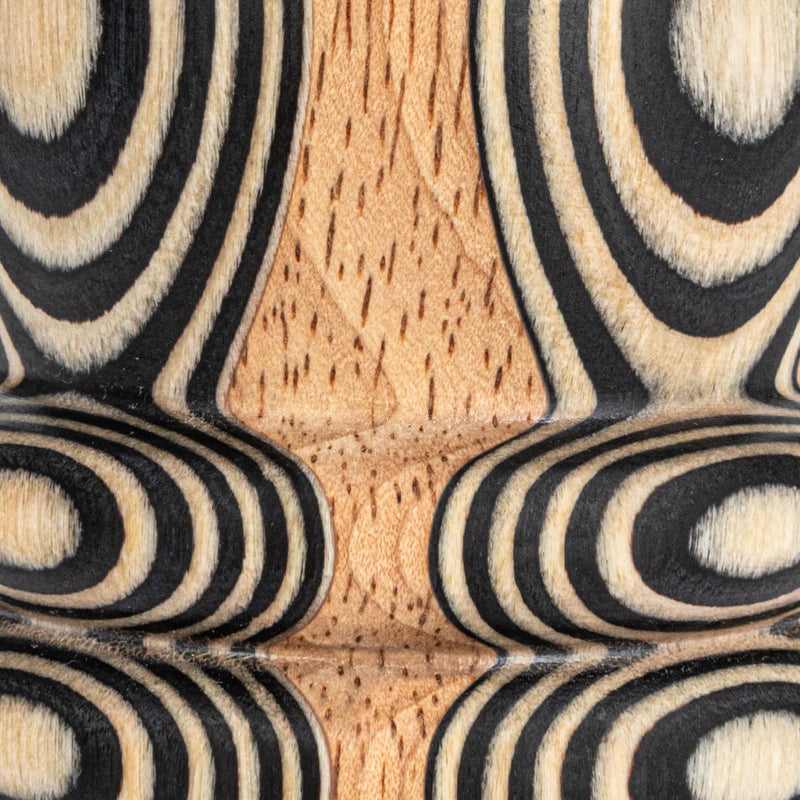 Bloomingville Wood Salt and Pepper Mills with Inlaid Circles Design, Natural and Black, Set of 2