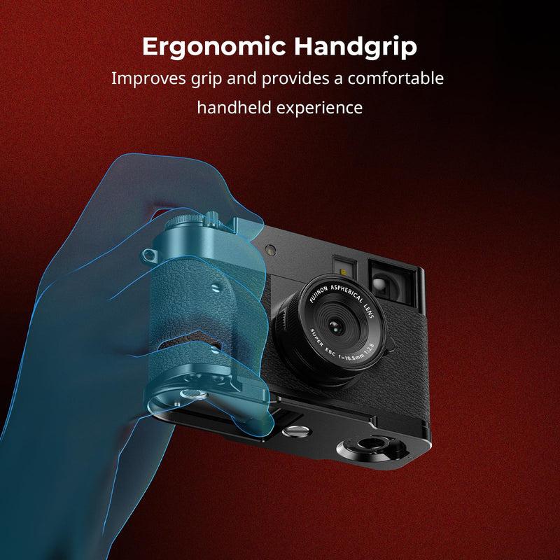 SmallRig X Half L-Shaped Grip for FUJIFILM X Half Camera, Built-in Quick Release Plate for Arca, Lightweight Ergonomic Silicone Handle with Hot Shoe Cover (Black) - 5332 Black
