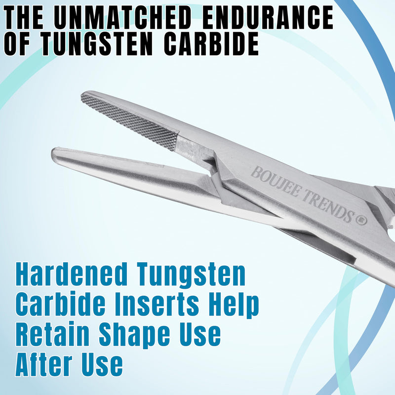 TC Mayo Hegar Needle Holder 6" Tungsten Carbide Inserts, Plasma Coated Needle Driver with Strong Lock, Serrated Jaws for Precise Suturing, Practicing & Fishing Autoclavable 6 Inches