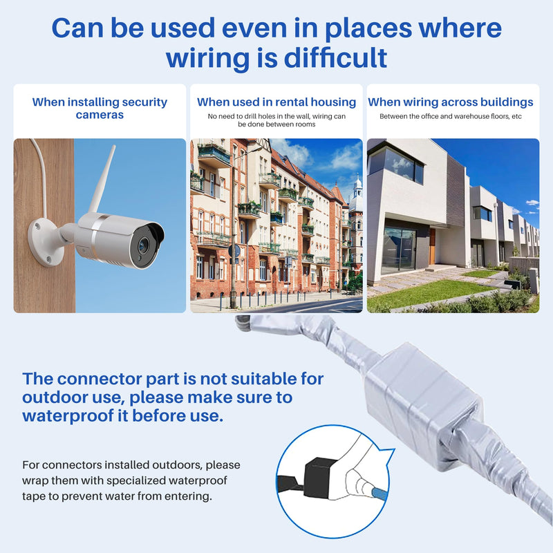 Flat Ethernet Extension Cable for Window＆Door (1.47ft/0.45m), No-Drill Female to Female Ethernet Extender for Narrow Gaps (Support POE), Ultra Thin Extended Connector for CAT6A, CAT7A 1 Pack