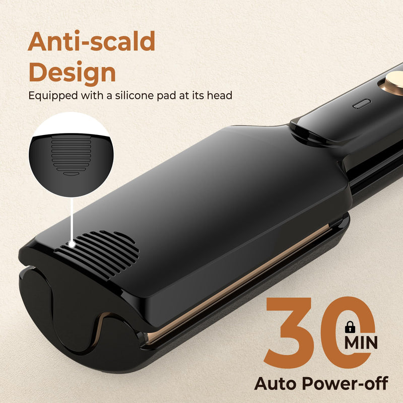 UKLISS Hair Waver Mini Crimper, Pro Beach Waves Curler | 3 Barrels Mermaid Waver, Lightweight & Compact Wave Curling Iron Crimpers for Women, Beginner-Friendly, Double Voltage Black Gold