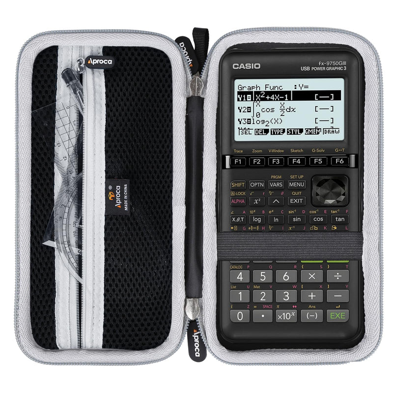 Aproca Black Hard Storage Portable Case, for Casio fx-9750GIII Standard Graphing Calculator