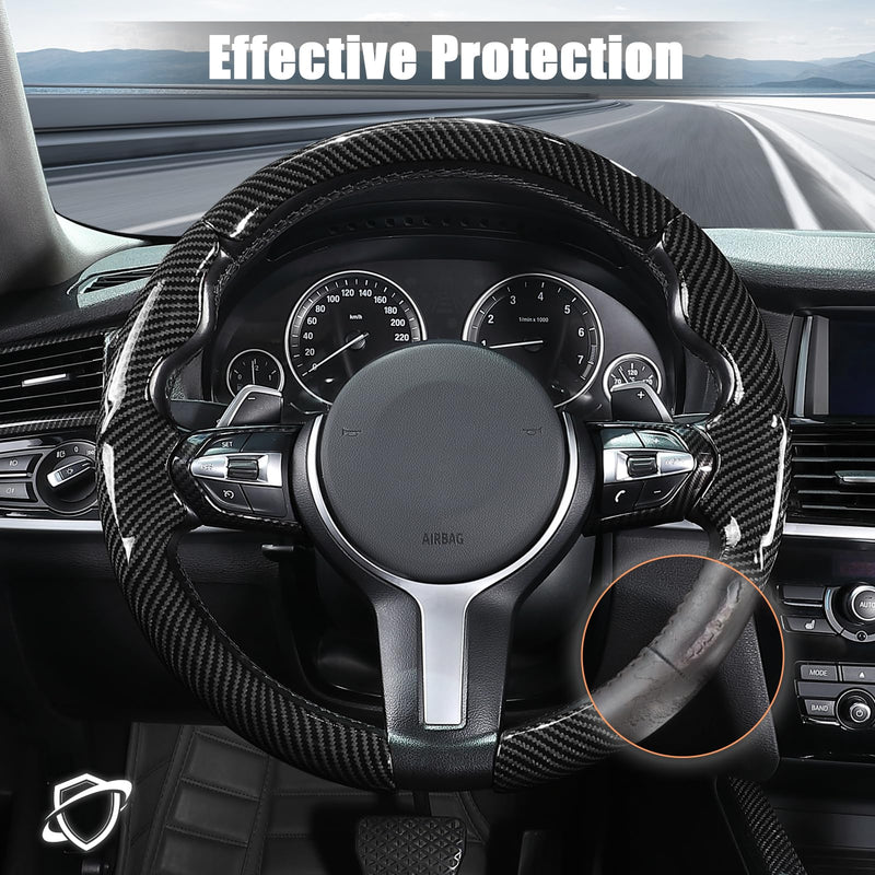 Aimato Customized Steering Wheel Cover for BMW(M Sport) X3 2014-2017/X5 2014-2018/3 Series 2012-2019/5 Series 2014-2016/328i 320i 330i 325i 528i 530i 535i 2 4 6 Series X2 X4 X6 M2 M4 M5 M6 Sport Bright Black