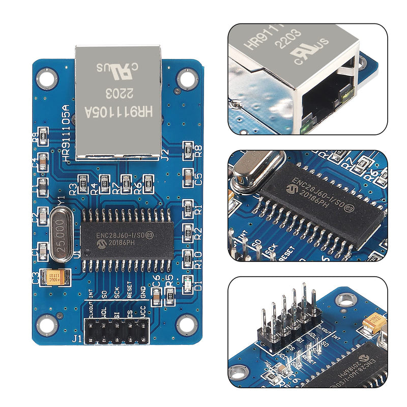 5pcs ENC28J60 ENC28J60-I/SO HR911105A Ethernet LAN Network Module SPI Interface 3.3V for Arduino AVR PIC LPC STM32