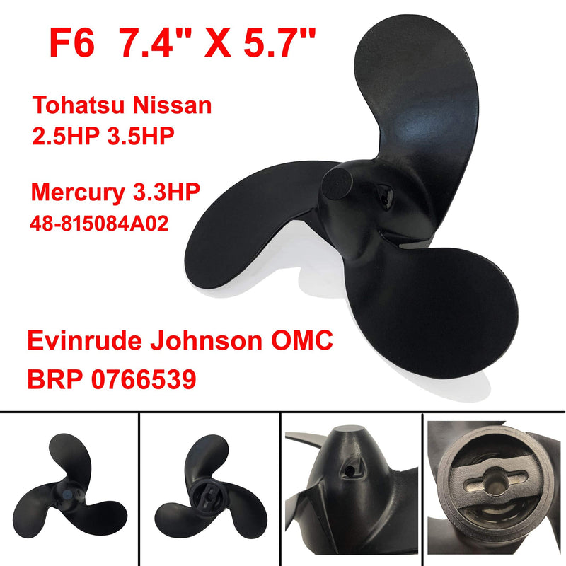 Mercury Outboard Propeller 2.5HP-3.5HP 48-815084A02/Tohatsu Propeller F6 for Outboard 2.5HP 3.5HP /Evinrude Johnson OMC BRP 0766539 309641070M 309-W64107-0 3F0B645120